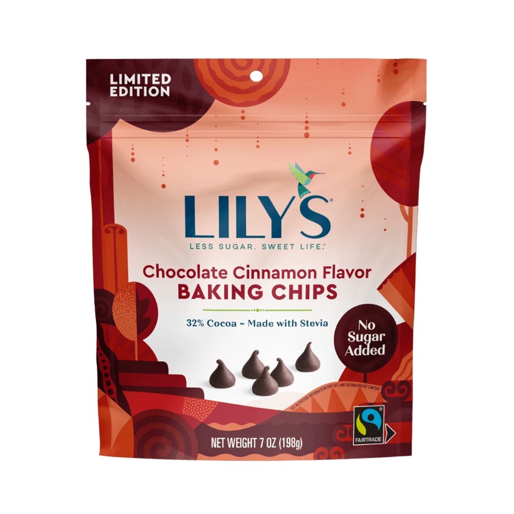 LILY'S Chocolate Cinnamon Flavor Baking Chips, 7 oz bag