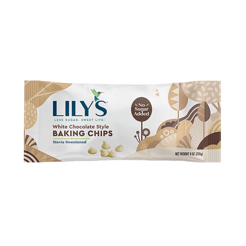 LILY'S White Chocolate Style Baking Chips, 9 oz bag - Front of Package