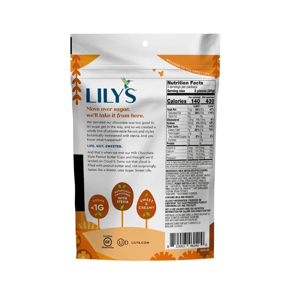 Lilys Dark Chocolate Peanut Butter Cups 70% Cocoa 36g – Healthy Options